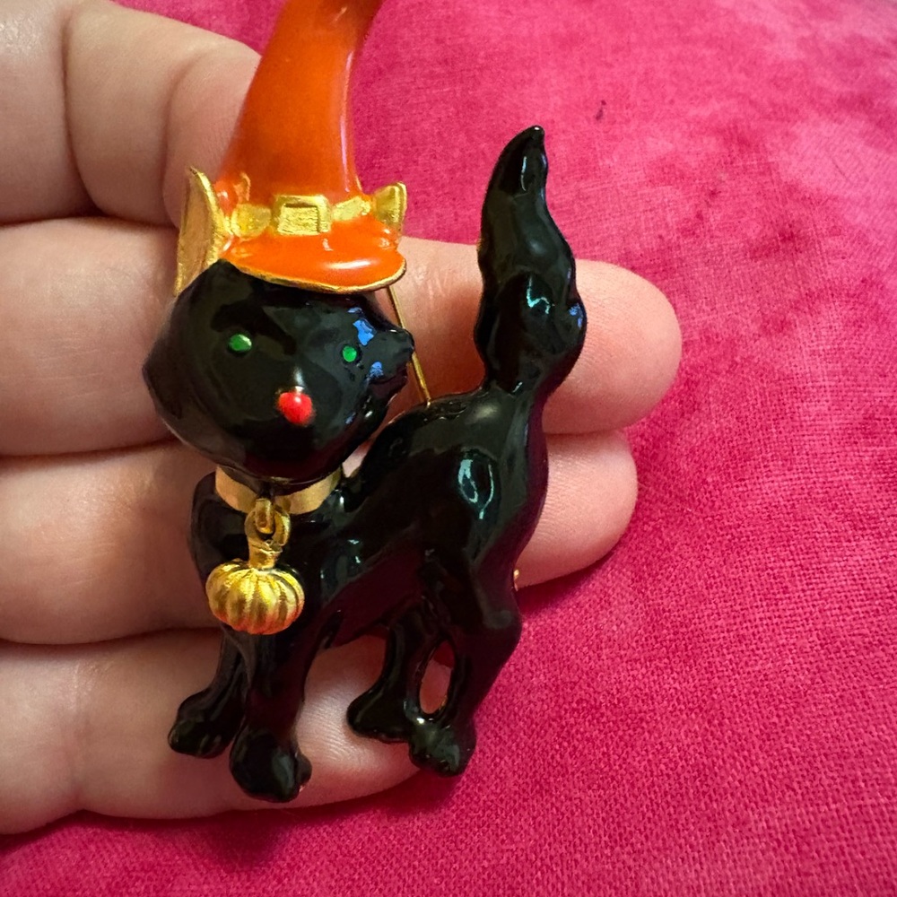 Vintage Style Halloween Cat Brooch - NWOT